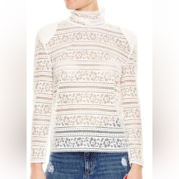 NWT Sandro Paris Hamia Lace Top Blouse Size 3 White - Picture 2 of 12